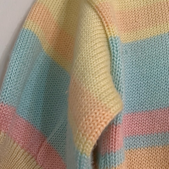Vintage Avon Fashions Short Sleeve Pastel Striped Women's Sweater - Picture 5 of 7